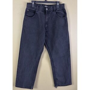 Y2K Ubug Jeans Mens Baggy Black Distressed Grunge Skater Hip Hop Street 32x32
